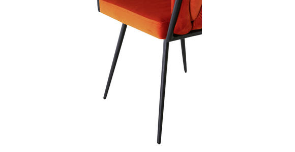 ARMLEHNSTUHL in Aluminium Velours - Schwarz/Orange, LIFESTYLE, Textil/Metall (60/78/55cm) - Landscape