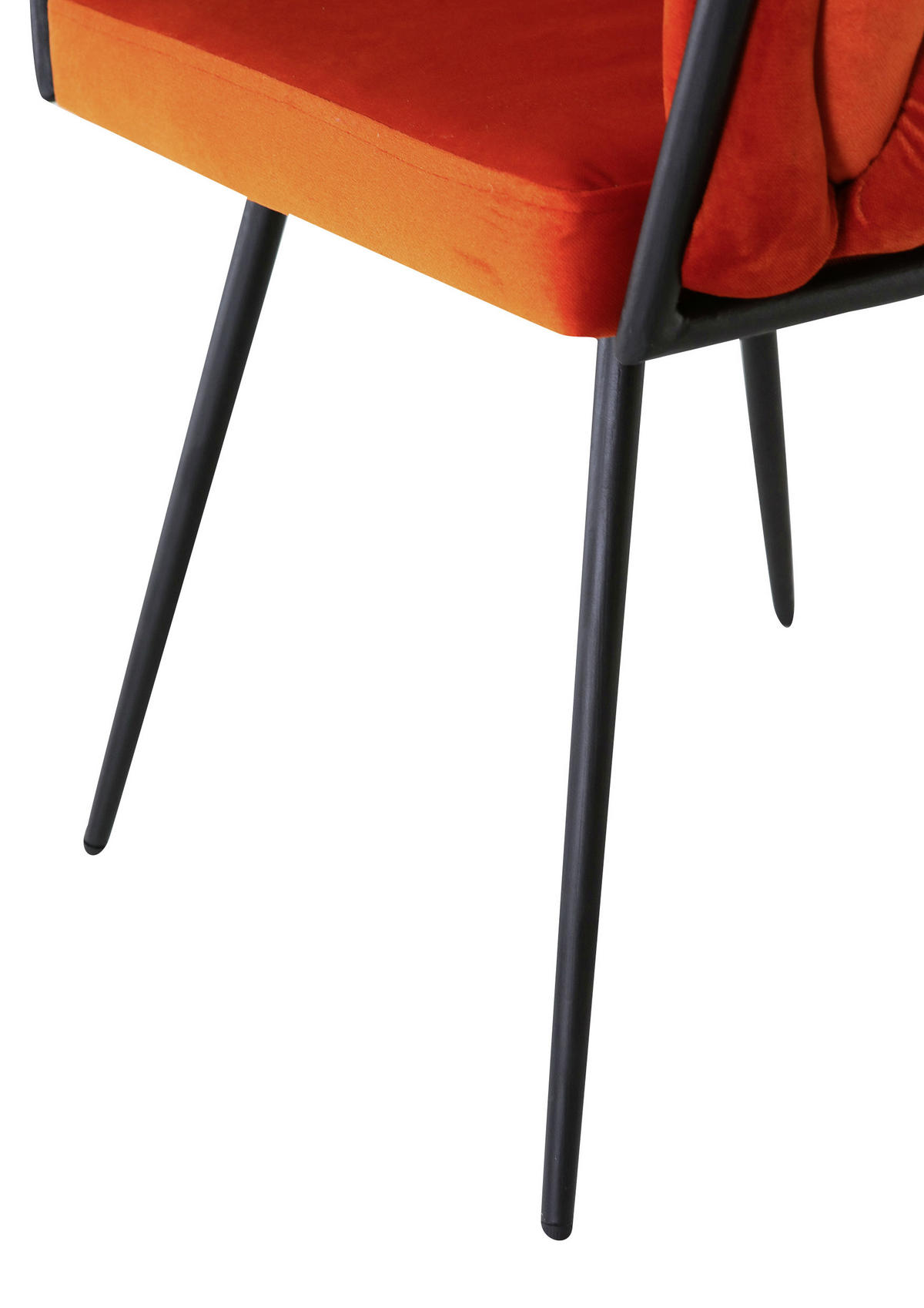 ARMLEHNSTUHL  in Aluminium Velours  - Schwarz/Orange, LIFESTYLE, Textil/Metall (60/78/55cm) - Landscape