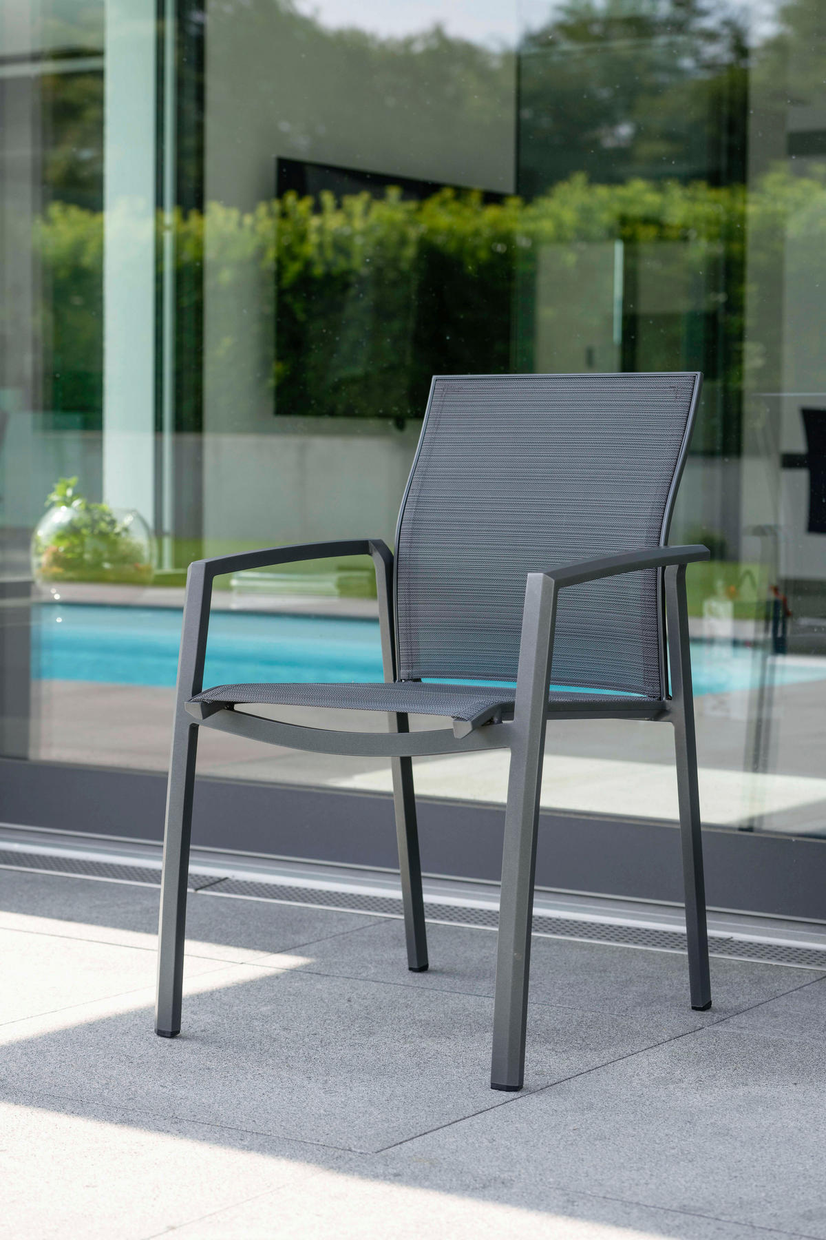 STAPELSESSEL in Metall, Textil Anthrazit, Dunkelgrau  - Dunkelgrau/Anthrazit, Basics, Textil/Metall (58/109/70cm) - Stern