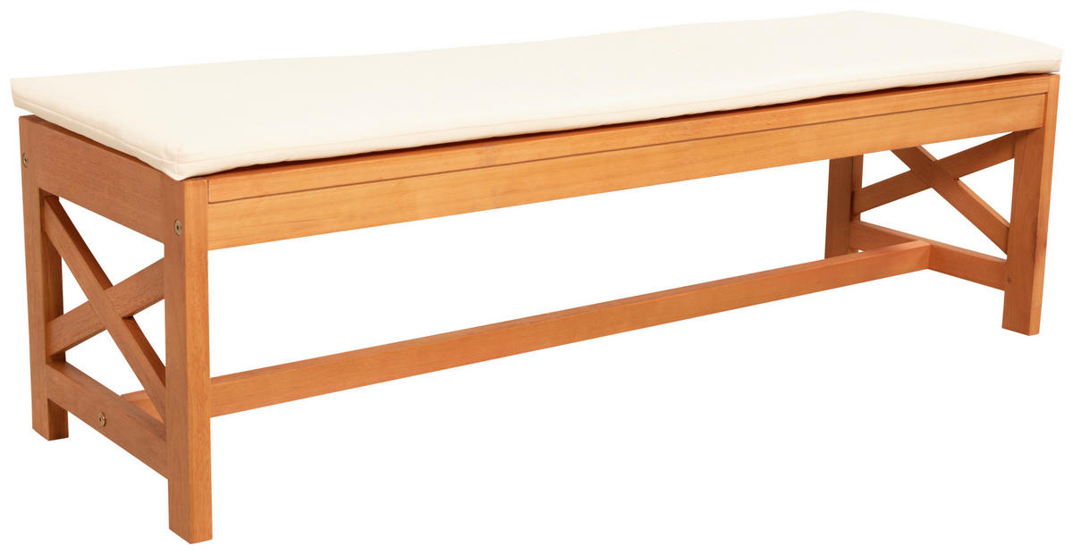 GARTENSET Eukalyptusholz Hartholz  - Weiß/Teakfarben, Natur, Holz/Textil - Ambia Garden