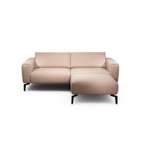 2,5-Sitzer inkl. Hocker Chenille Rosa  - Schwarz/Rosa, Design, Textil/Metall (220/86/86-94cm) - SENSOO