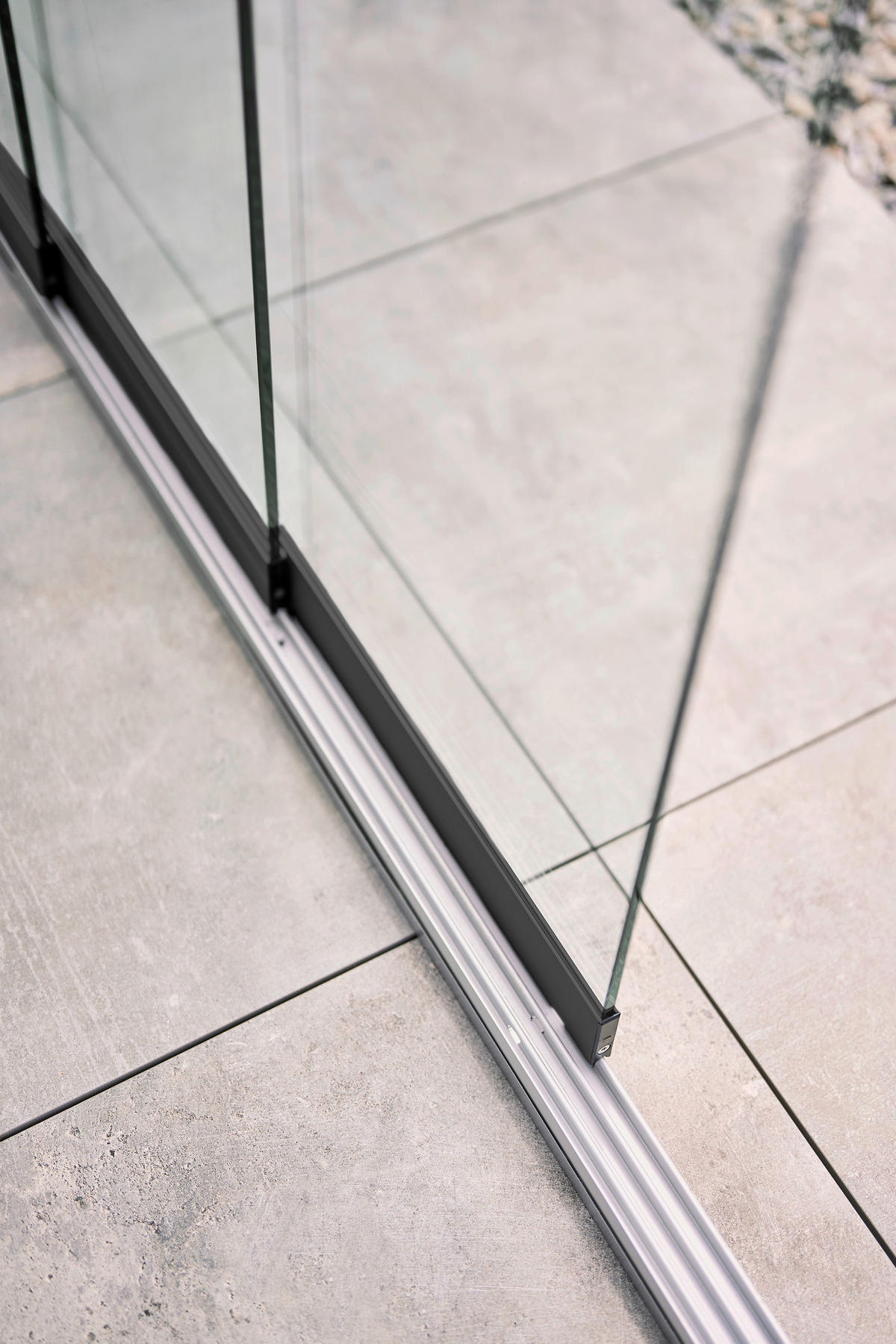 PAVILLON-GLASSCHIEBEWAND 364,5/234,9/9 cm   - Klar/Dunkelgrau, MODERN, Glas (364,5/234,9/9cm) - Biohort