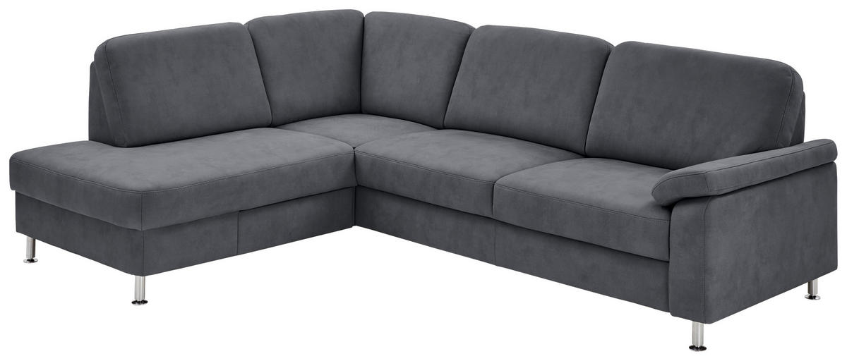 ECKSOFA in Mikrofaser Anthrazit  - Anthrazit, Design, Textil/Metall (202/266cm) - Beldomo System
