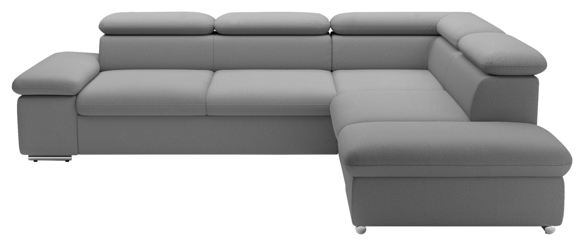 ECKSOFA in Flachgewebe Grau  - Grau, Modern, Textil/Metall (274/228cm) - Sit & More