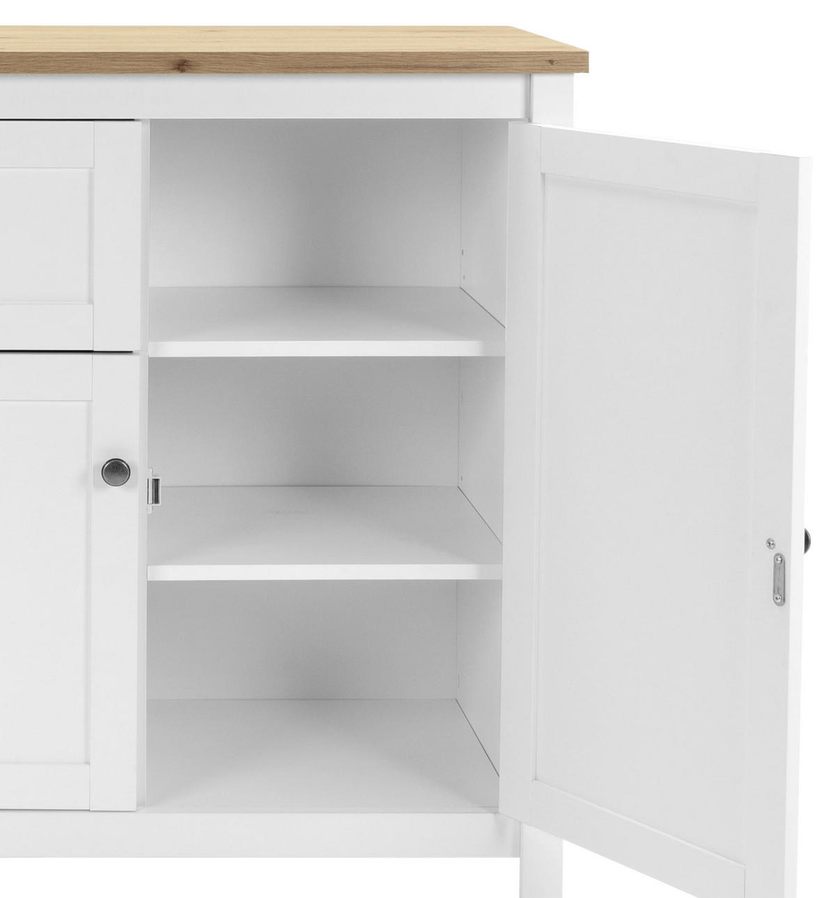 SIDEBOARD  in 120/90/40 cm  - Eichefarben/Weiß, KONVENTIONELL, Holzwerkstoff/Metall (120/90/40cm) - MID.YOU