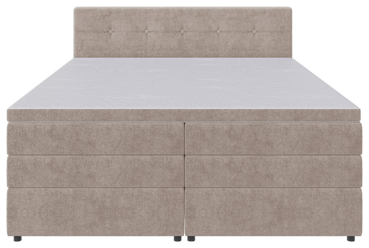 BOXSPRINGBETT 180/200 cm  in Beige  - Beige/Schwarz, KONVENTIONELL, Kunststoff/Textil (180/200cm) - Carryhome