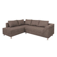 ECKSOFA Cappuccino Webstoff  - Chromfarben/Schwarz, Design, Kunststoff/Textil (200/267cm) - P & B