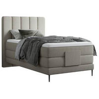 BOXSPRINGBETT 100/200 cm  in Hellgrau  - Hellgrau/Schwarz, Natur, Textil/Metall (100/200cm) - Esposa