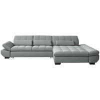 ECKSOFA  in Flachgewebe Mintgrau  341/204 cm  - Mintgrau/Schwarz, Design, Textil/Metall (341/204cm) - Xora