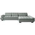 ECKSOFA  in Flachgewebe Mintgrau  341/204 cm  - Mintgrau/Schwarz, Design, Textil/Metall (341/204cm) - Xora