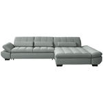 ECKSOFA  in Flachgewebe Mintgrau  341/204 cm  - Mintgrau/Schwarz, Design, Textil/Metall (341/204cm) - Xora