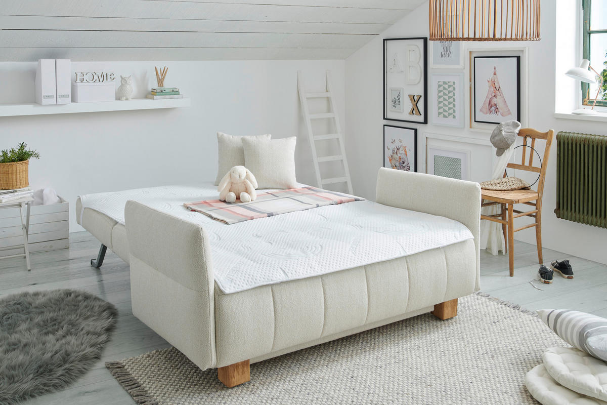 SCHLAFSOFA Textil Beige  - Beige/Naturfarben, Modern, Holz/Textil (145/92/102cm) - Novel