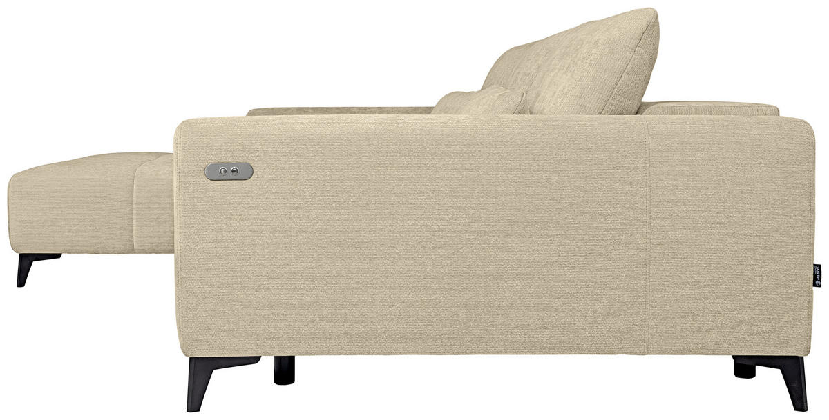 HÖRNSOFFA i chenille beige  - beige/svart, Klassisk, textil/plast (222/279cm) - MID.YOU