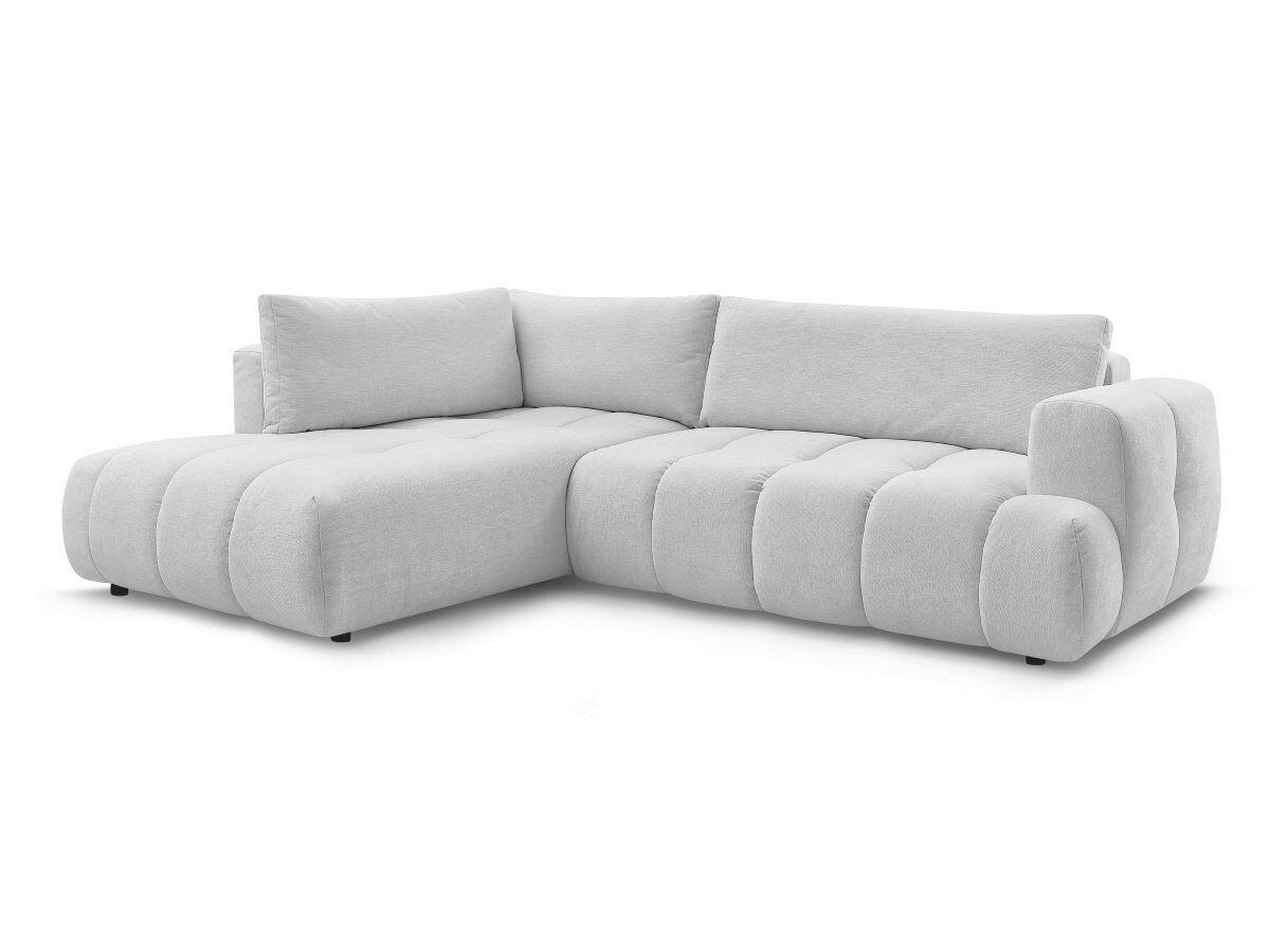 ECKSCHLAFSOFA FUJI Leinenoptik Hellgrau  inkl.  - Hellgrau/Schwarz, MODERN, Kunststoff/Textil (204/282cm)