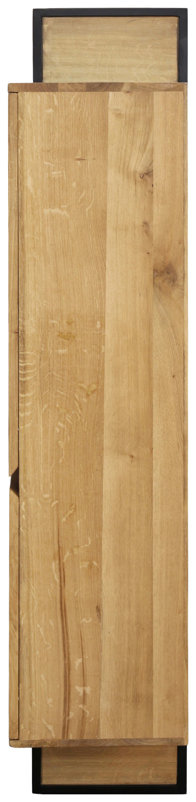 VITRINE  in vollmassiv Mangoholz, Wildeiche Schwarz, Eichefarben  - Eichefarben/Schwarz, LIFESTYLE, Glas/Holz (90/183/40cm) - Landscape