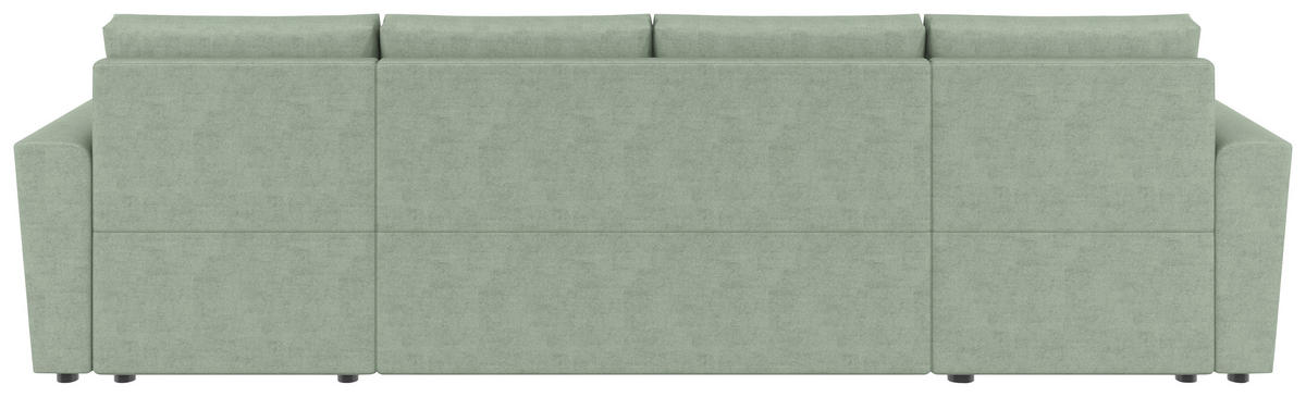 WOHNLANDSCHAFT TERMOLI Mintgrün Jacquard  - Schwarz/Mintgrün, Design, Kunststoff/Textil (155/296/155cm) - MID.YOU