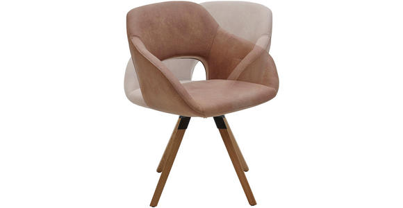 STUHL Mikrofaser Balkeneiche massiv Eichefarben, Schlammfarben - Schlammfarben/Eichefarben, Design, Holz/Textil (63/83/58cm) - Valnatura