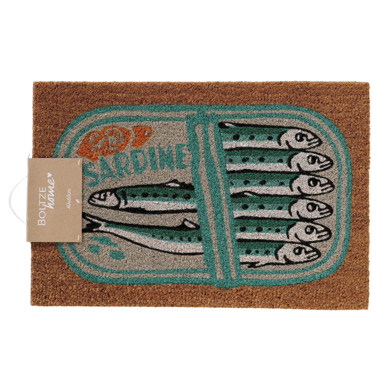 FUßMATTE   Naturfarben, Türkis  - Türkis/Naturfarben, Basics, Kunststoff/Textil (60/40/1,2cm) - Boltze Home