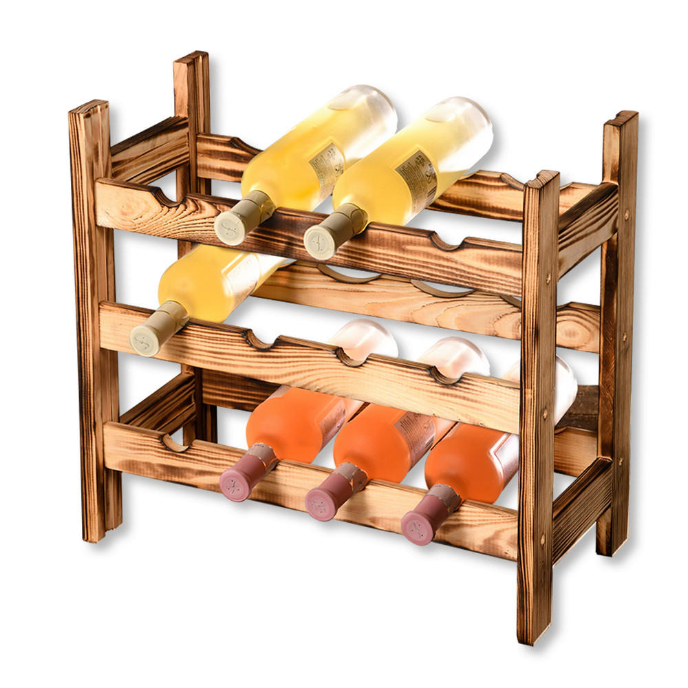 WEINREGAL Kiefer Braun  - Braun, Basics, Holz (49/25/45cm) - Kesper