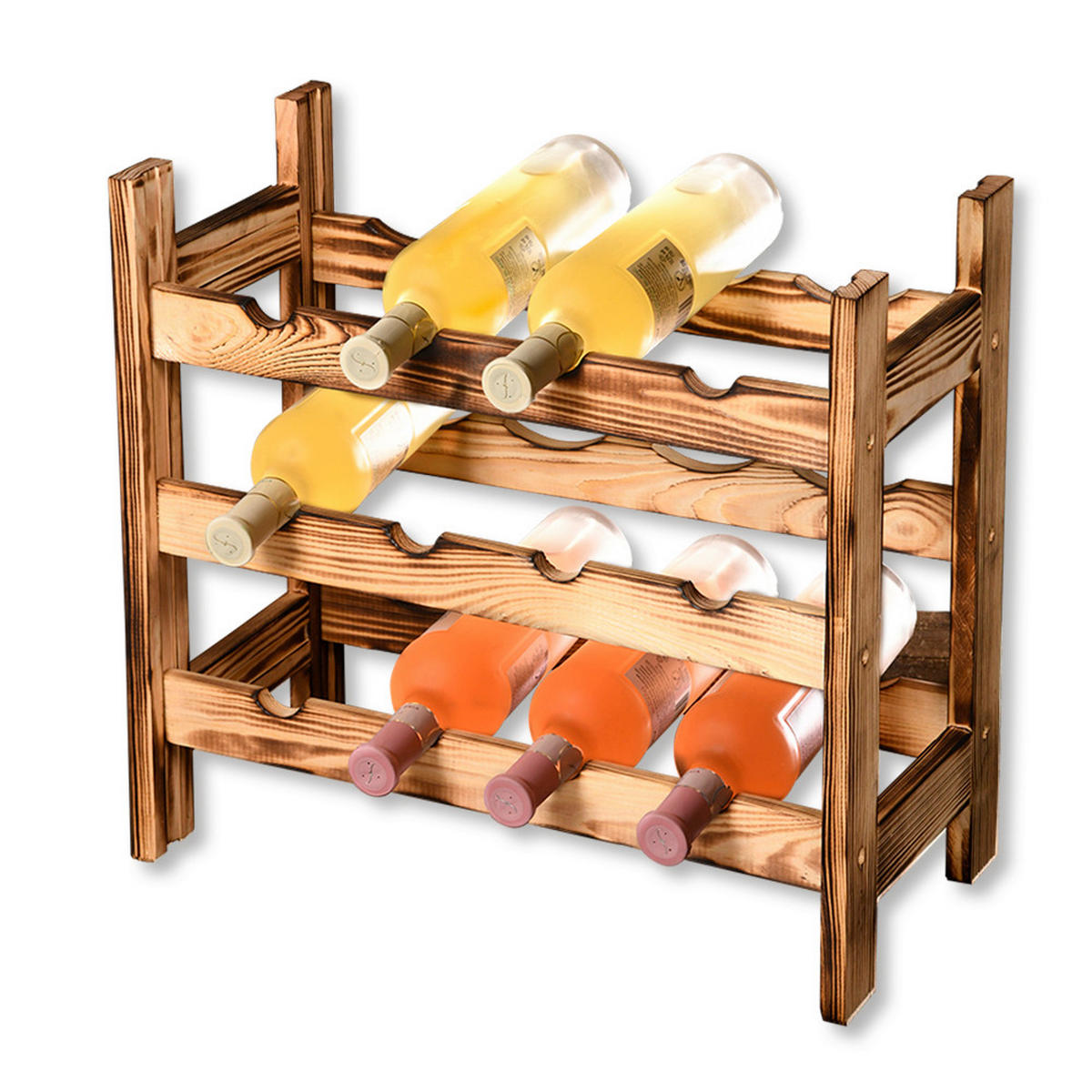 WEINREGAL 49/25/45 cm  - Braun, Basics, Holz (49/25/45cm) - Kesper