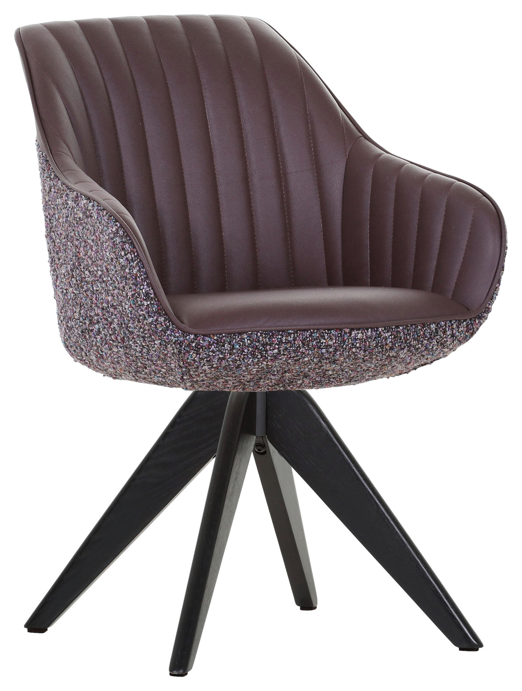 KAROSSZÉK lila, tölgyfa színű  - lila/tölgyfa színű, Konventionell, textil/fa (60/83/65cm) - Ambia Home