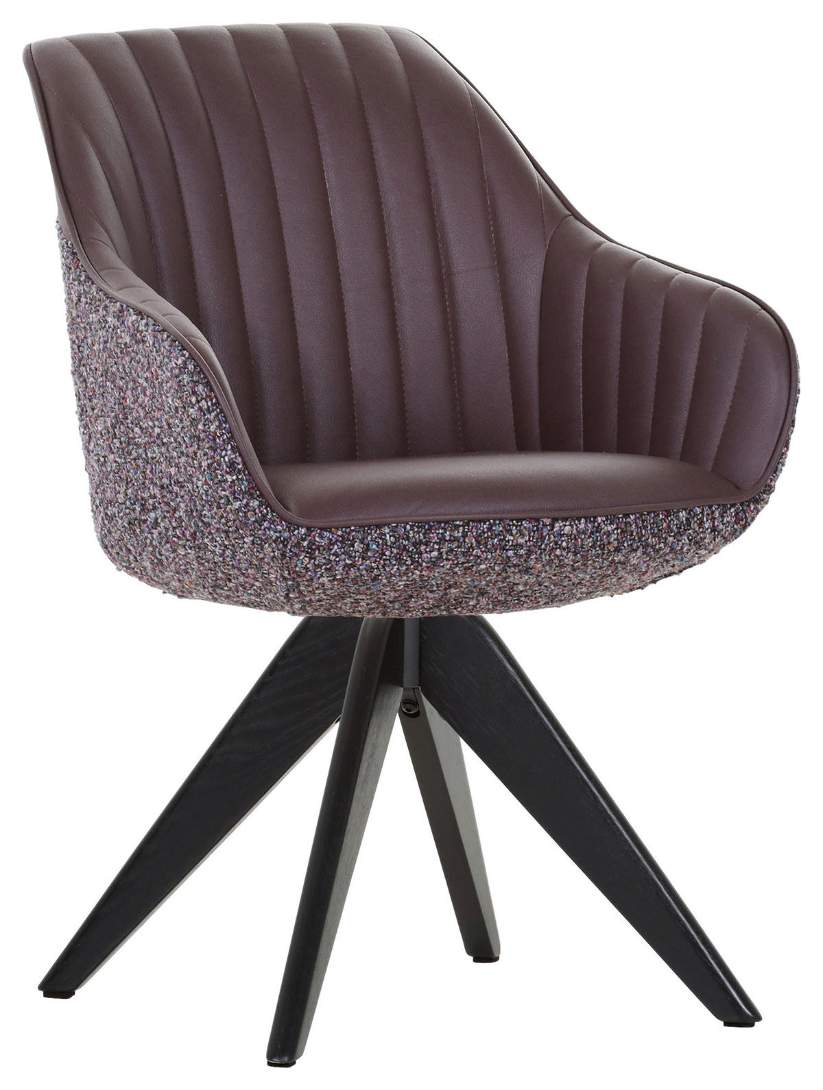 KAROSSZÉK lila, tölgyfa színű  - lila/tölgyfa színű, Konventionell, textil/fa (60/83/65cm) - Ambia Home