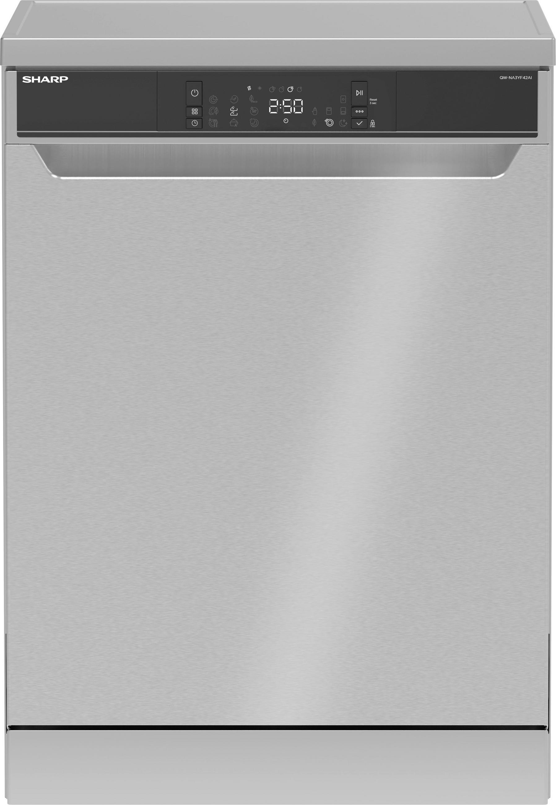 GESCHIRRSPÜLER QW-NA3YF42AI-DE  - Edelstahlfarben, KONVENTIONELL, Kunststoff/Metall (59,8/82/57cm) - Sharp