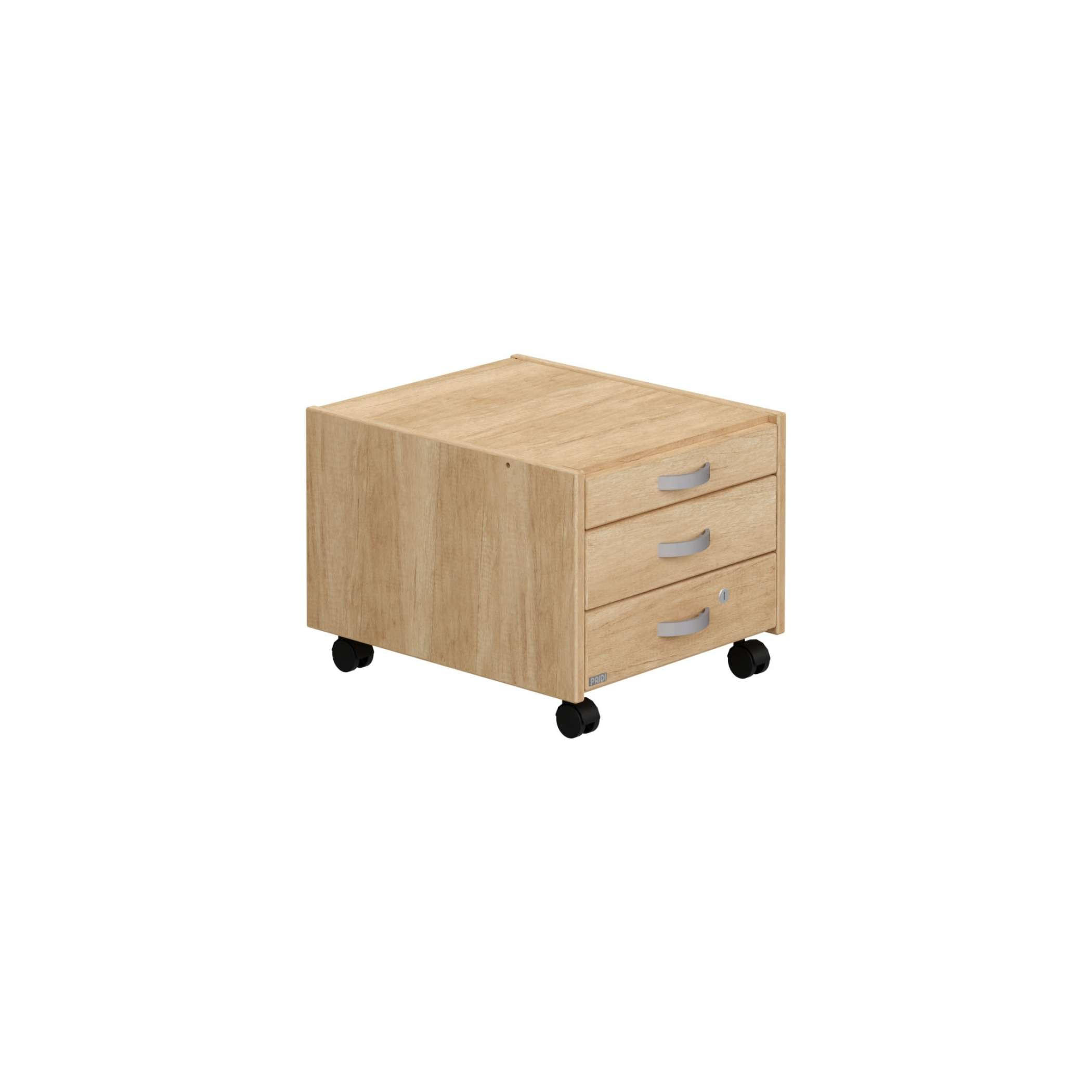 GÖRGŐS KONTÉNER - ezüst/tölgyfa, Design, műanyag/faalapú anyag (38,2/27,1/44,5cm) - Paidi