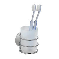 TANDBORSTGLAS metall, plast  - vit/kromfärg, Design, metall/plast (17/19.5/1.5cm)