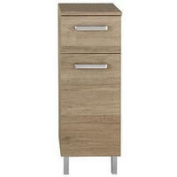 UNTERSCHRANK 30/81/33 cm   - Chromfarben/Eichefarben, KONVENTIONELL, Glas/Holzwerkstoff (30/81/33cm) - Carryhome