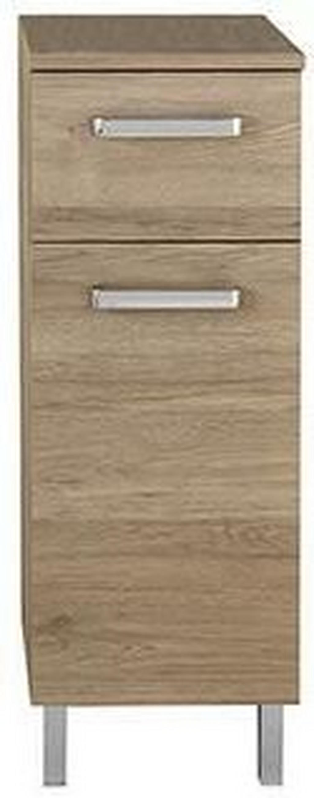 UNTERSCHRANK 30/81/33 cm   - Chromfarben/Eichefarben, KONVENTIONELL, Glas/Holzwerkstoff (30/81/33cm) - Carryhome