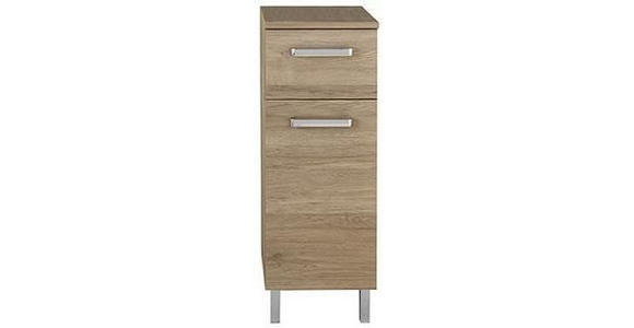 UNTERSCHRANK 30/81/33 cm - Chromfarben/Eichefarben, KONVENTIONELL, Glas/Holzwerkstoff (30/81/33cm) - Carryhome
