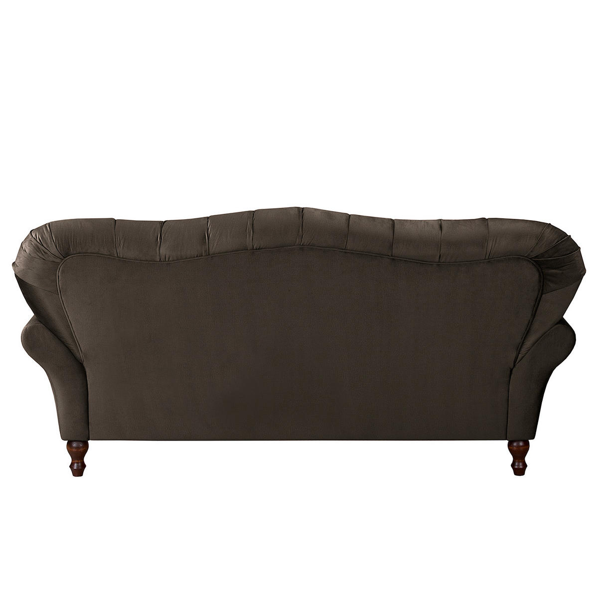 3-SITZER-SOFA Jersey in Velours Dunkelbraun  - Dunkelbraun, Design, Holz/Textil (210/98/95cm) - P & B