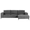 ECKSOFA in Cord Dunkelgrau  - Dunkelgrau/Schwarz, Konventionell, Textil/Metall (285/170cm) - Carryhome