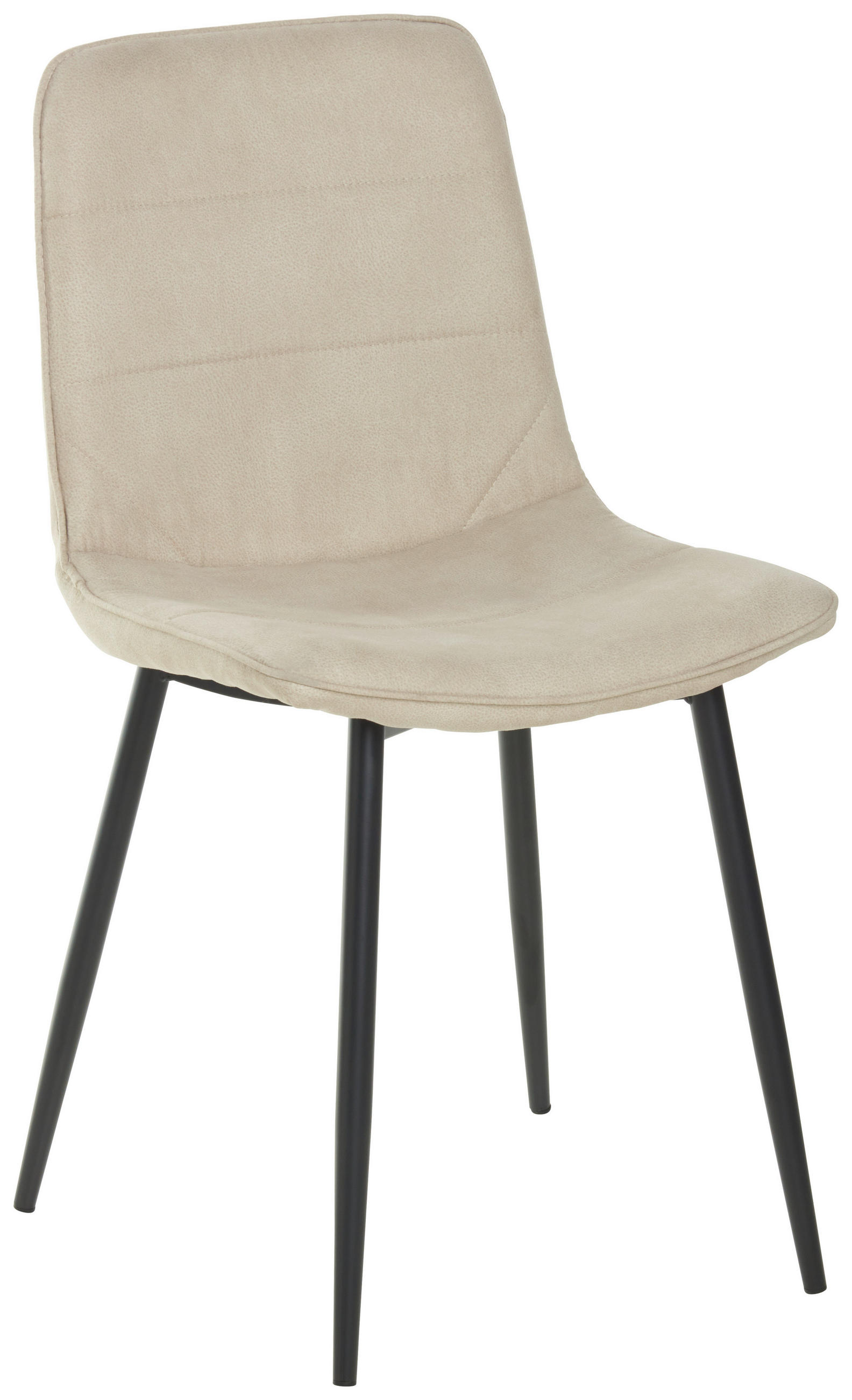 STUHL Webstoff Beige  - Beige/Schwarz, MODERN, Textil/Metall (47/84/52cm) - Livetastic