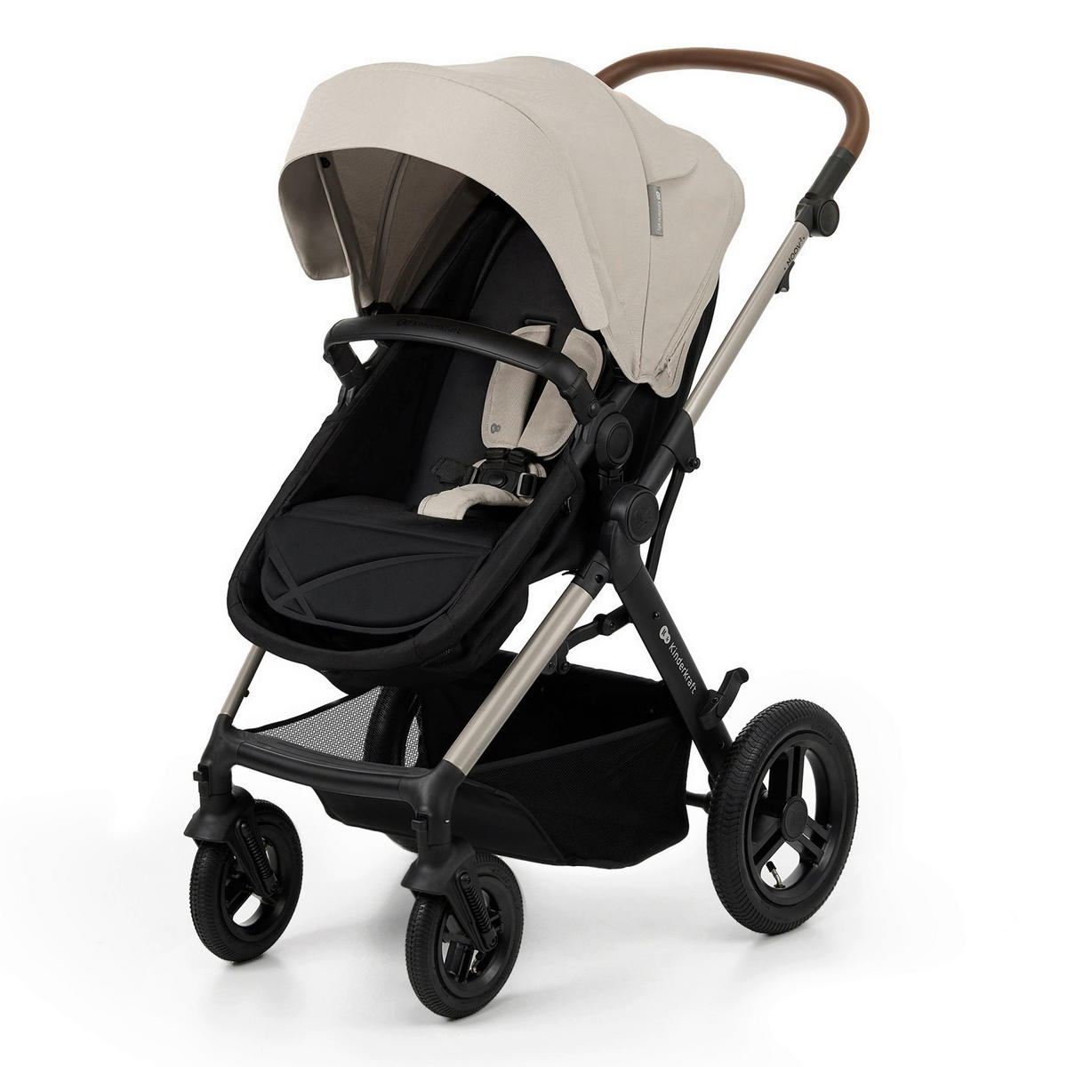 KINDERWAGENSET Moov 2 Air 3in1  - Greige/Goldfarben, Basics, Textil/Metall (60/86,5/106cm) - Kinderkraft