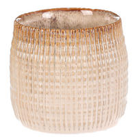 KVETINÁČ keramika, 12/12/11 cm - béžová, Basics, keramika (12/12/11cm)