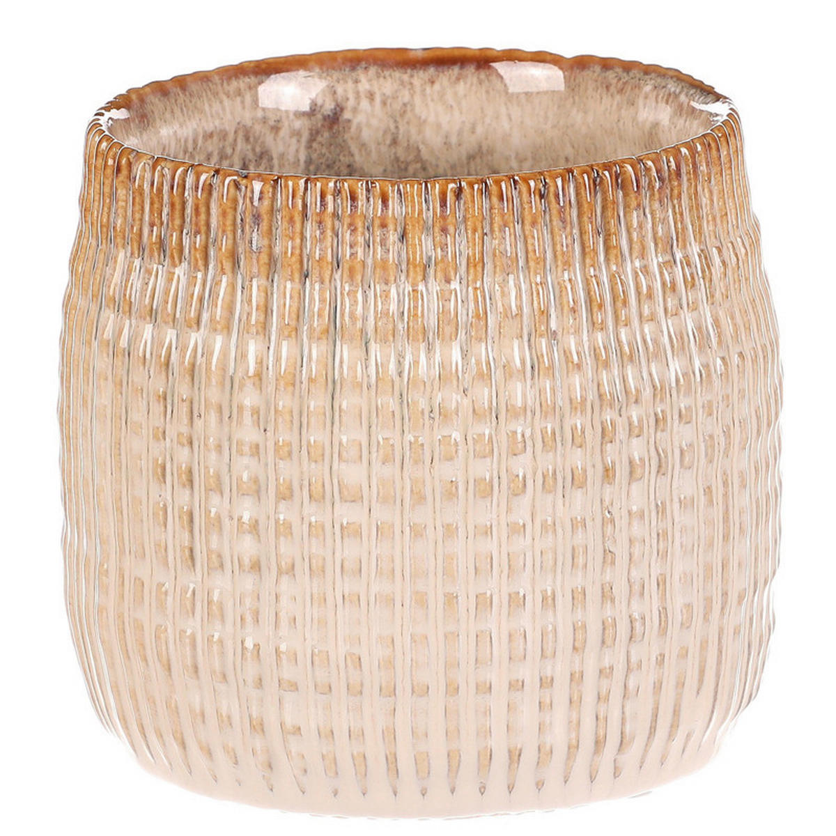 KVETINÁČ keramika, 12/12/11 cm - béžová, Basics, keramika (12/12/11cm)