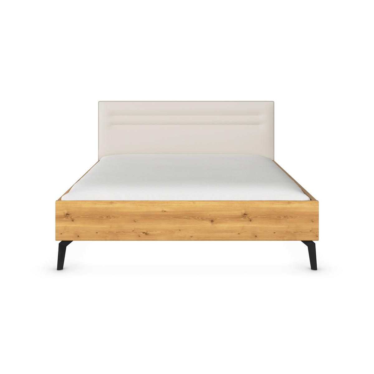BETT 180/200 cm,  in Eichefarben, Champagner,  - Champagner/Eichefarben, Design, Holz/Textil (180/200cm) - Novel
