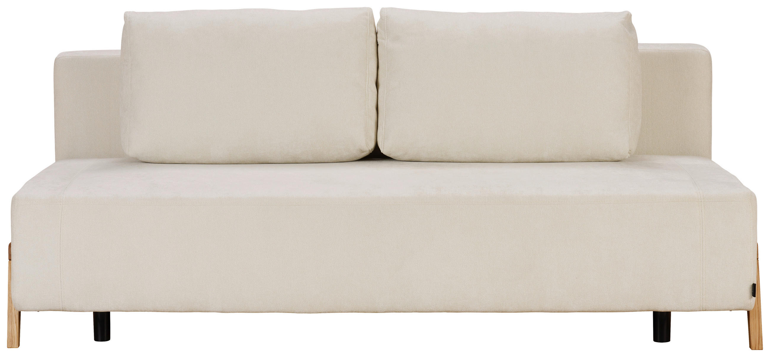 SCHLAFSOFA Chenille Creme  - Creme/Naturfarben, Design, Holz/Textil (211/88/102cm) - Niels Andersson