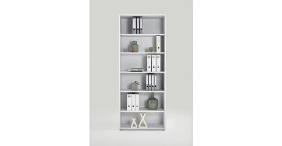 AKTENREGAL Weiß - Weiß, MODERN, Holzwerkstoff (89/221,5/40cm) - Carryhome
