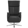 RELAXSESSEL in Leder Anthrazit  - Edelstahlfarben/Anthrazit, Design, Leder/Metall (70/124/85cm) - Cantus