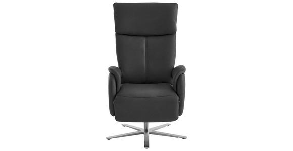 RELAXSESSEL in Leder Anthrazit - Edelstahlfarben/Anthrazit, Design, Leder/Metall (70/124/85cm) - Cantus