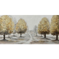 ULJENA SLIKA  150/70 cm       - siva/zlatno-smeđa, Design, drvo/tekstil (150/70cm) - Monee