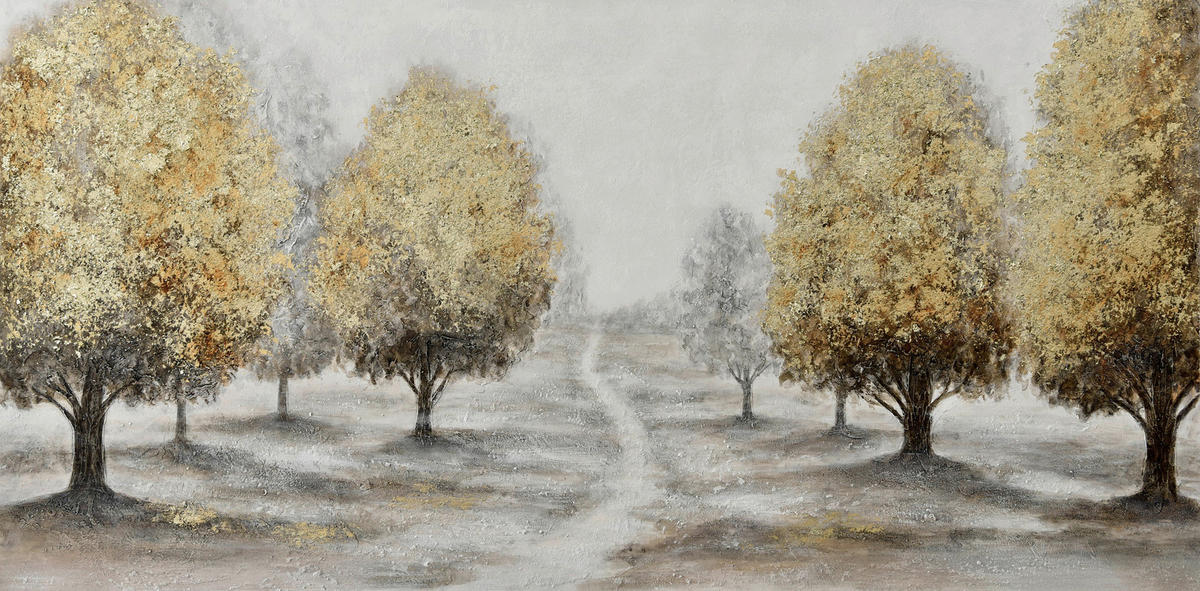 ULJENA SLIKA  150/70 cm       - siva/zlatno-smeđa, Design, drvo/tekstil (150/70cm) - Monee