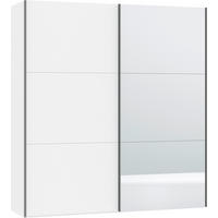 SCHWEBETÜRENSCHRANK  in Weiß  - Silberfarben/Weiß, Design, Glas/Holzwerkstoff (202/220/65cm) - Jutzler
