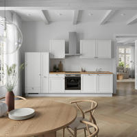 KÜCHENLEERBLOCK Frame 330 cm  in Weiß, Eichefarben  - Edelstahlfarben/Eichefarben, MODERN, Holzwerkstoff/Metall (330cm) - Nobilia