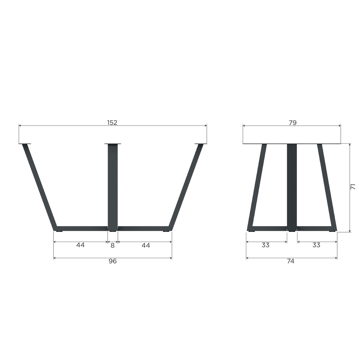 TISCHGESTELL   - Schwarz, MODERN, Metall (147/73/71cm) - Livetastic