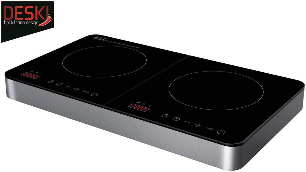 INDUKTIONSKOCHPLATTE  - Schwarz, Basics, Glas/Metall (56/31,2/6,2cm)