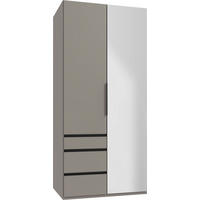 DREHTÜRENSCHRANK 100/216/58 cm,  in Sahara, 2 Tür(en)  - Schwarz/Sahara, KONVENTIONELL, Glas/Holzwerkstoff (100/216/58cm) - MID.YOU